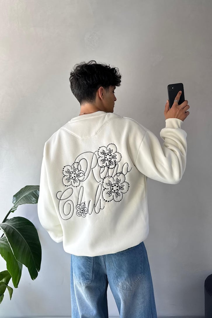 Retro Club Nakışlı Sweatshirt