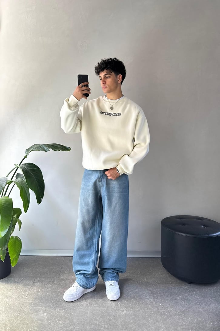Retro Club Nakışlı Sweatshirt