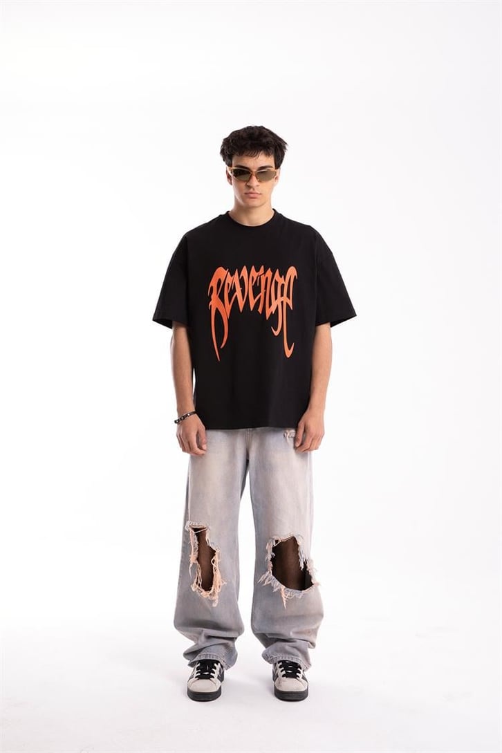 Revenge Baskılı Oversize Tshirt