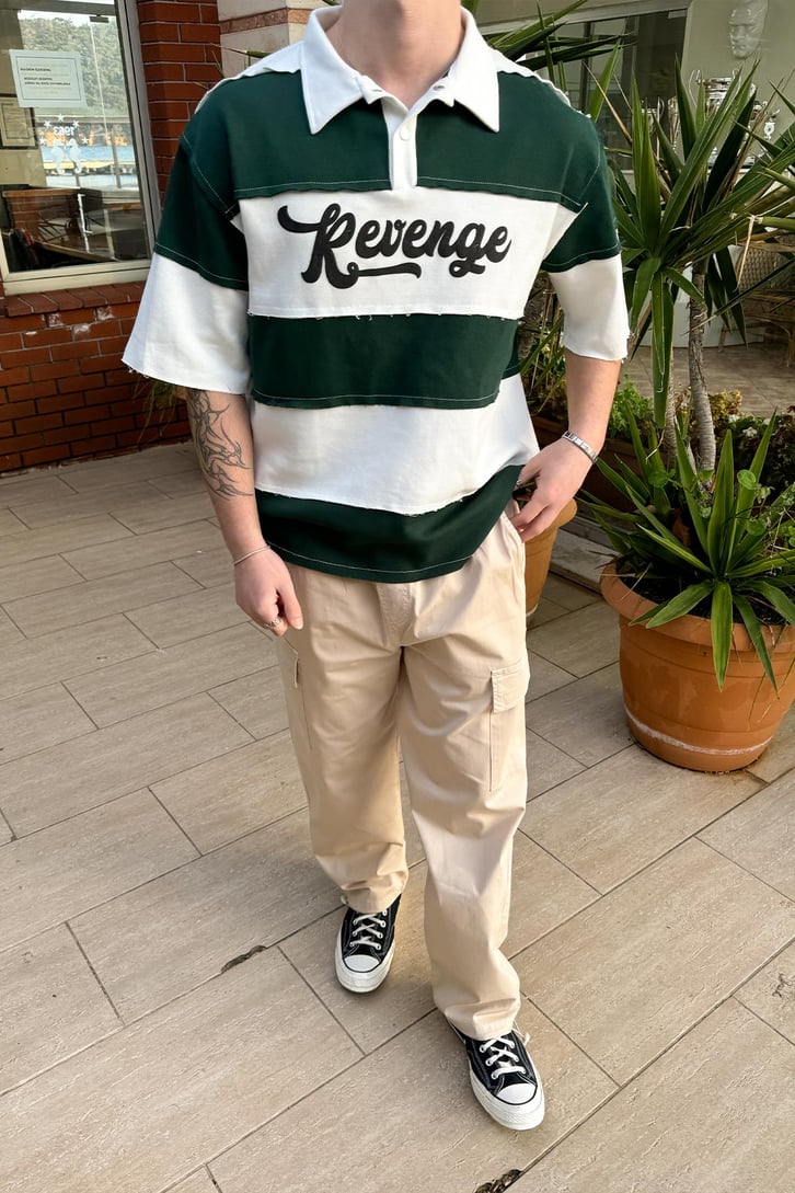 Revenge Baskılı Polo Yaka Tişört
