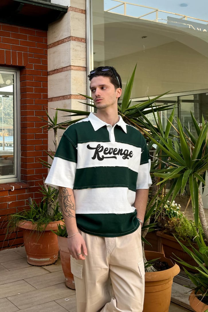 Revenge Baskılı Polo Yaka Tişört