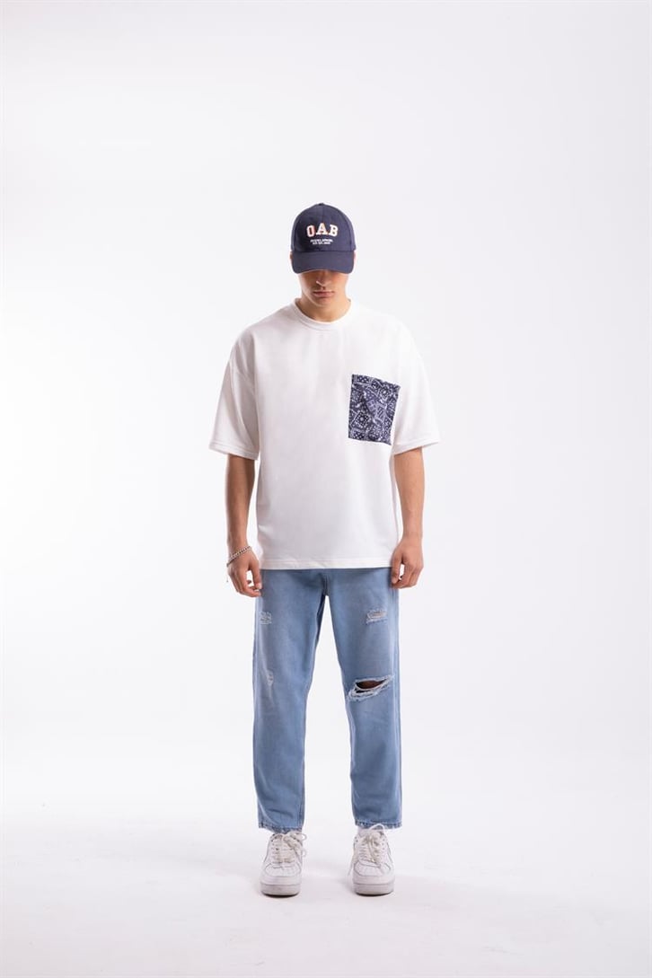 Ripped Detail Buz Mavi Regular Fit Jean