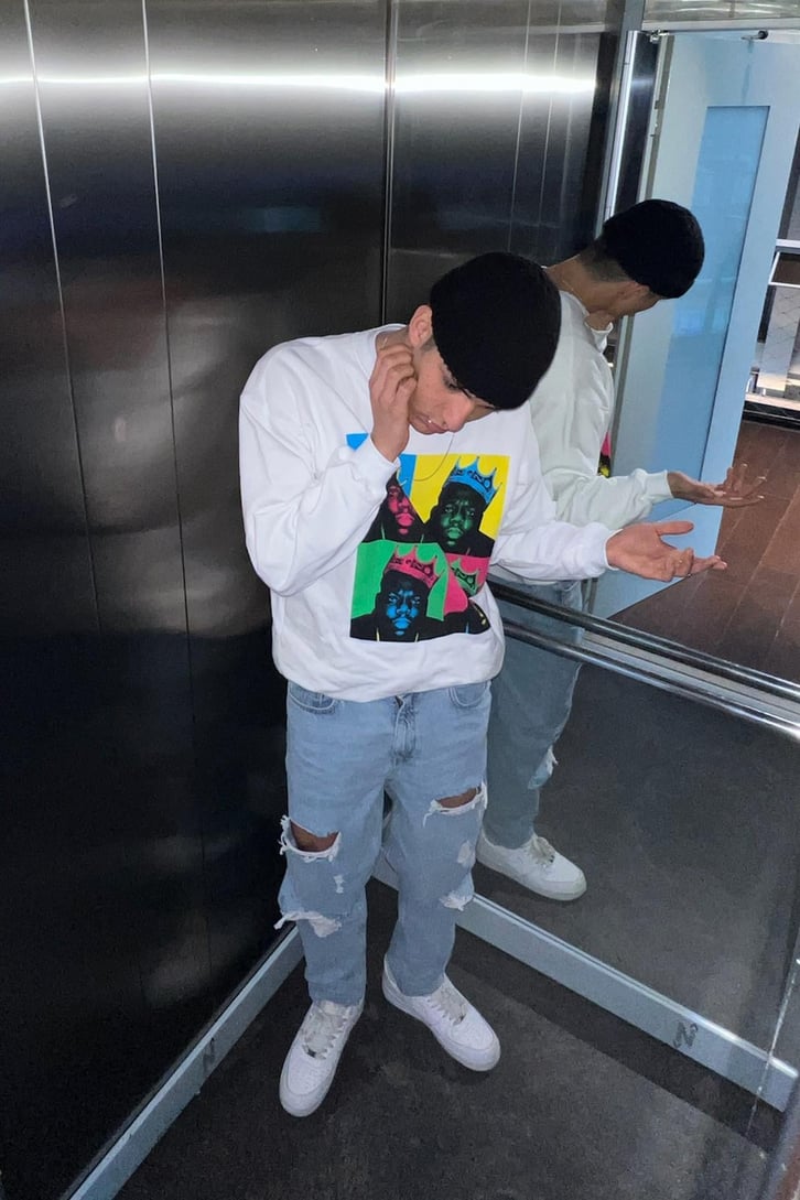 Ripped Detail Buz Mavi Regular Fit Jean