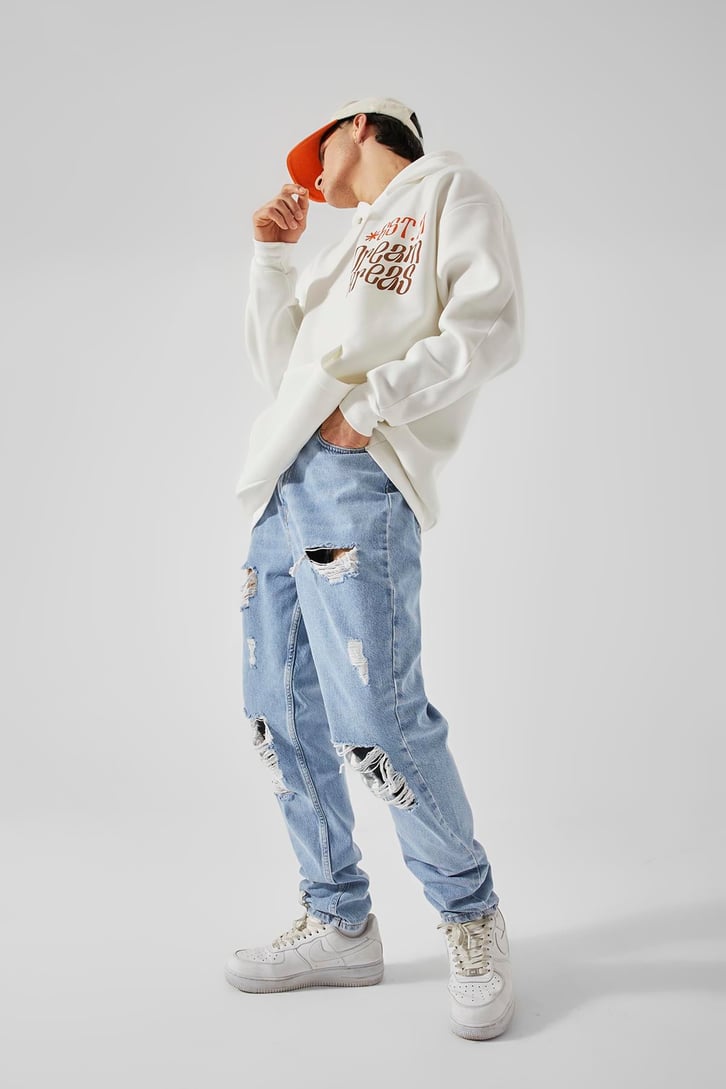 Ripped Detay Buz Mavi Regular Jean