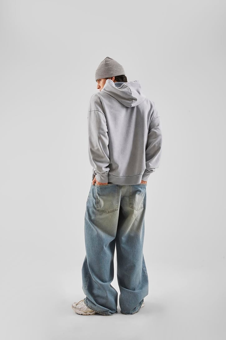 Ripped Detay Mavi Baggy Jean