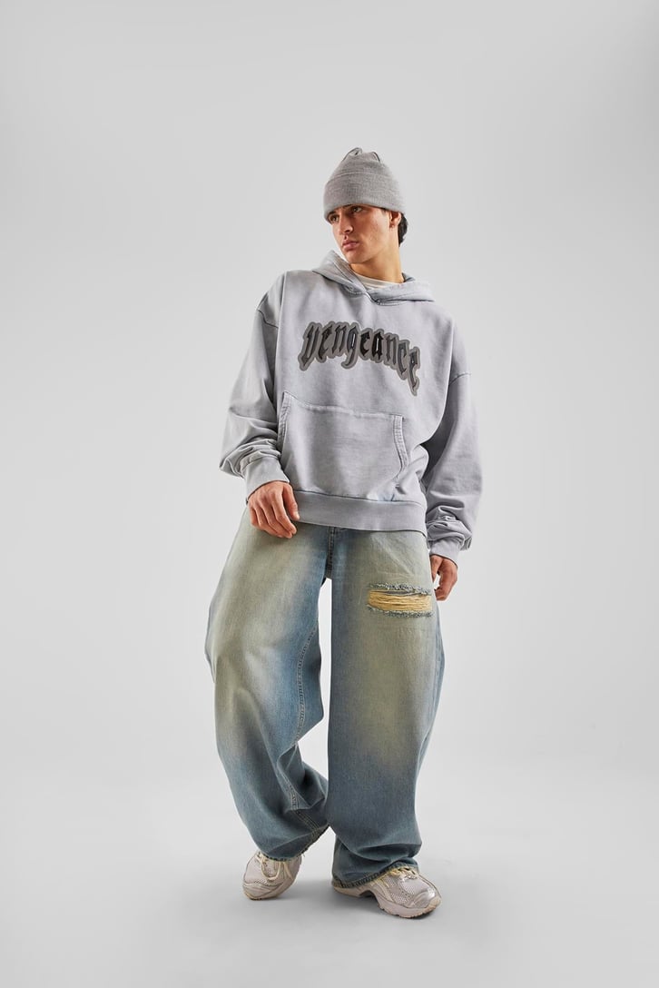 Ripped Detay Mavi Baggy Jean