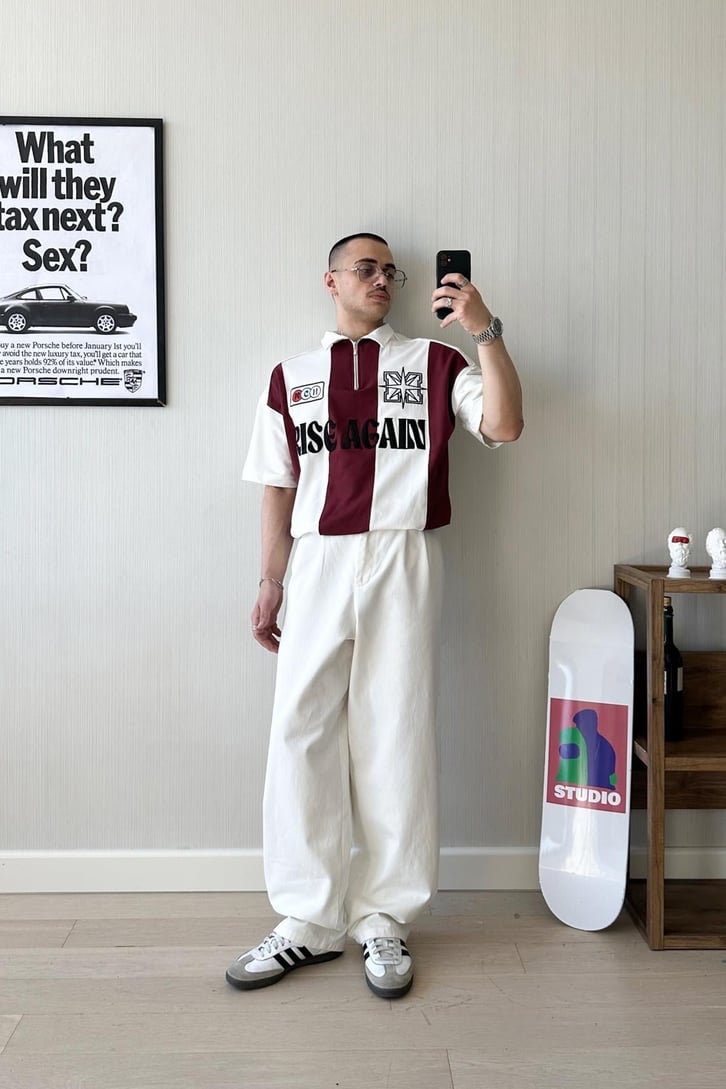 Rise Again Çizgili Oversize Tişört