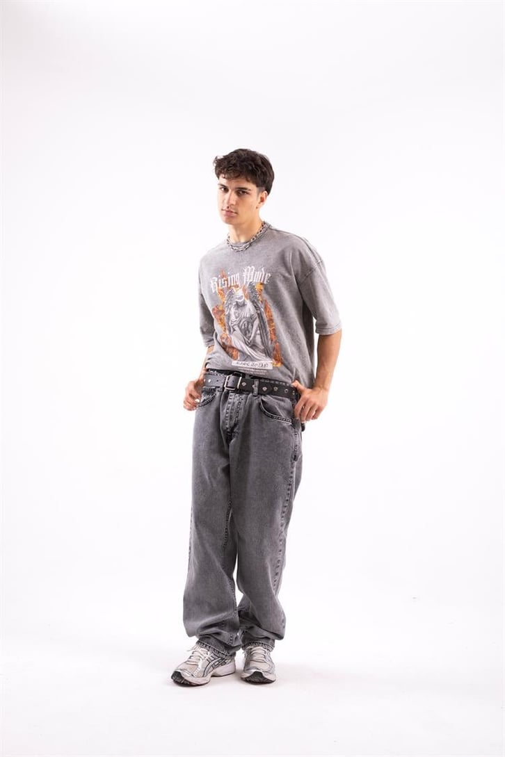 Rising Made Statue Acid Wash Oversize Tshirt
