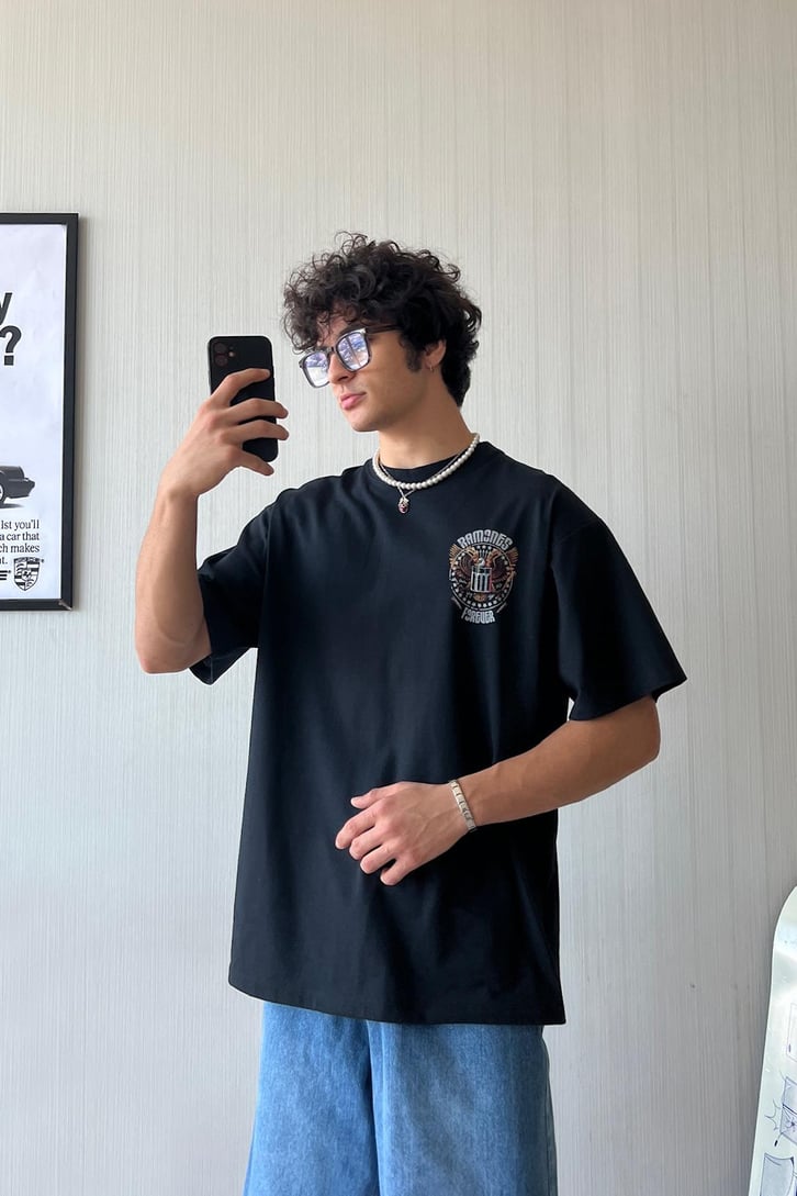 Rmons Baskılı Oversize Tişört