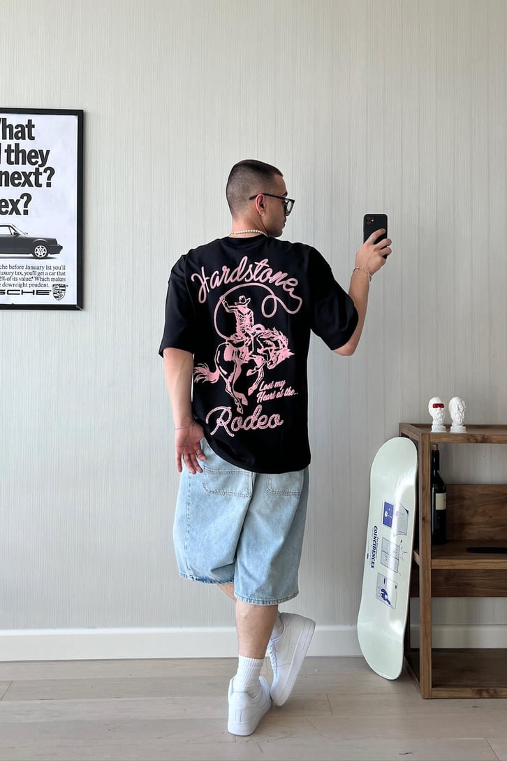 Rodeo Vibes Baskılı Oversize Tişört