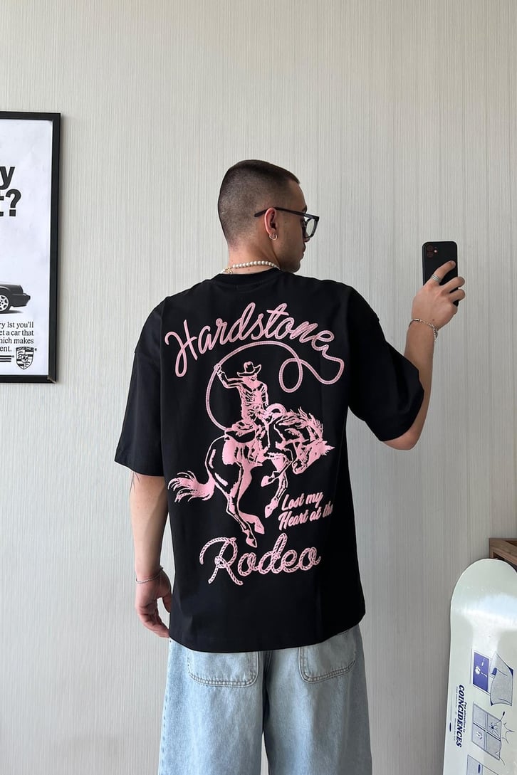 Rodeo Vibes Baskılı Oversize Tişört