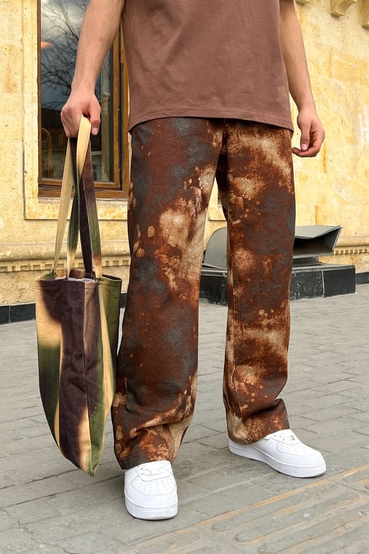 Rusty Pattern Baggy Jean