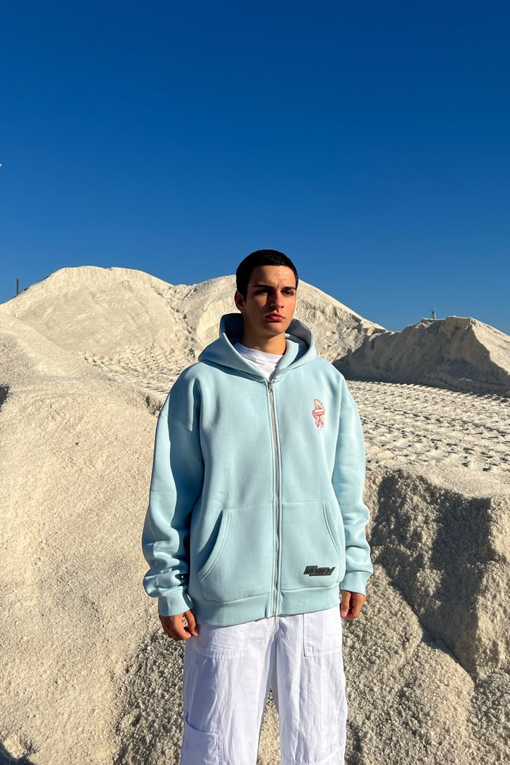 Rv Baskìlì Bebek Mavisi Zipper Hoodie