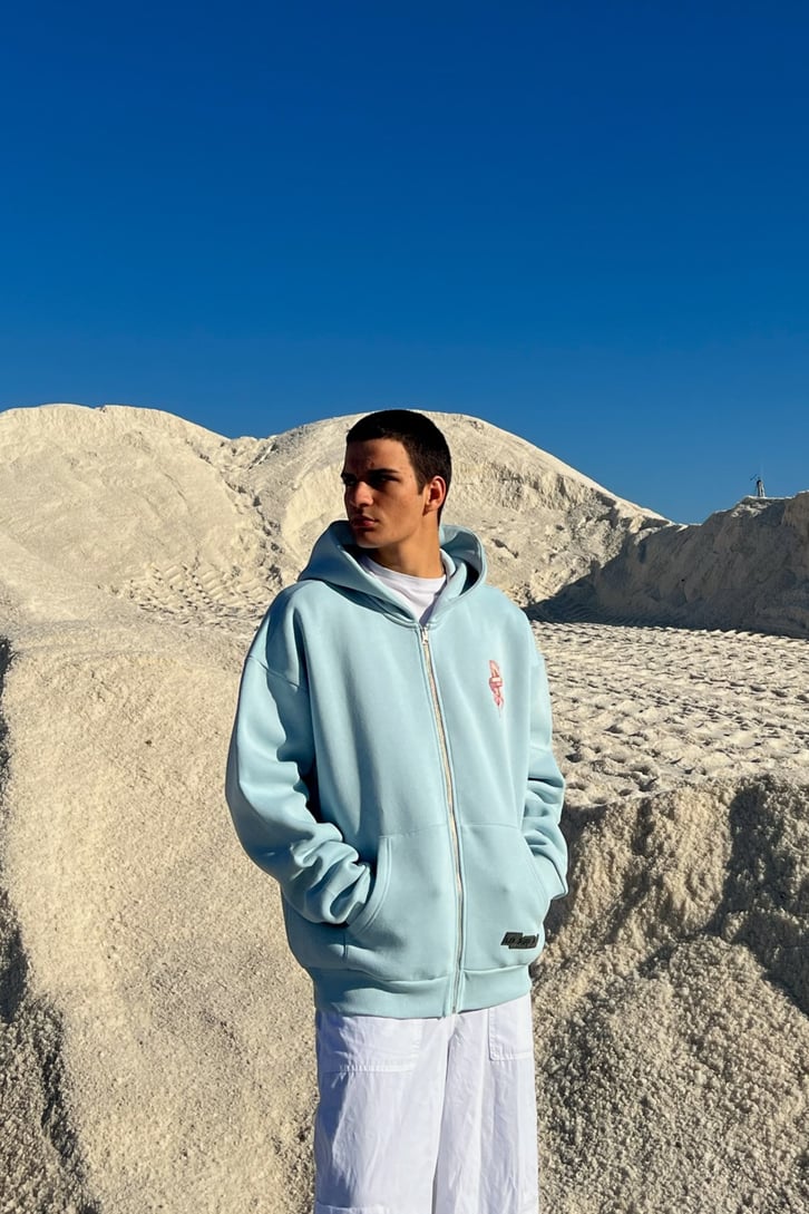 Rv Baskìlì Bebek Mavisi Zipper Hoodie