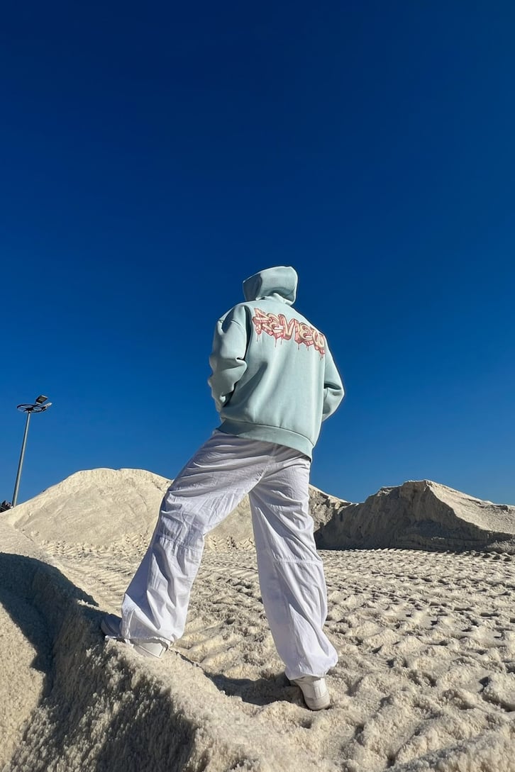 Rv Baskìlì Bebek Mavisi Zipper Hoodie