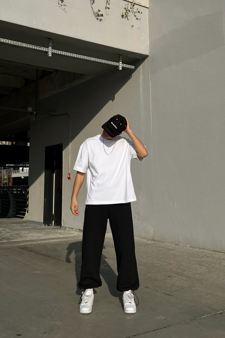 RV Logo Baskılı Oversize Jogger Eşofman