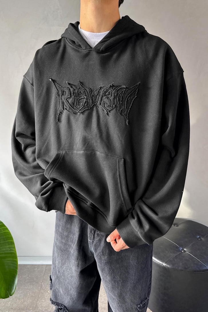 Rw Nakışlı Oversize Hoodie