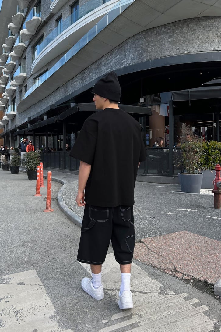 Saercow Baskılı Beyaz Oversize Tişört