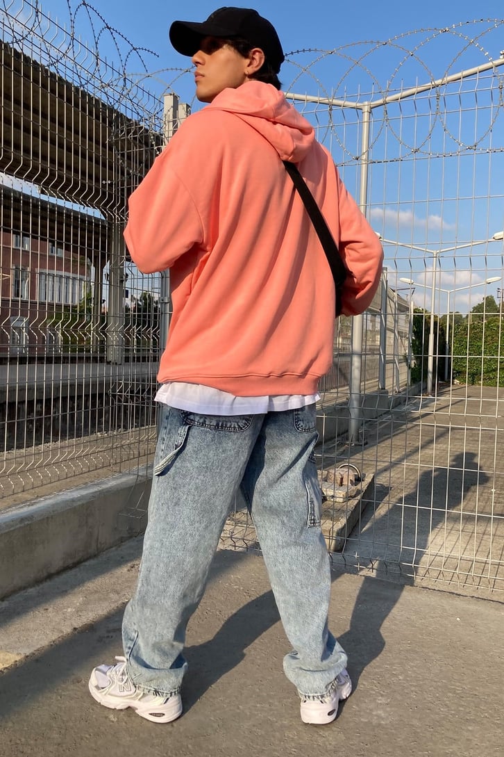 Salmon Pink Basic Hoodie