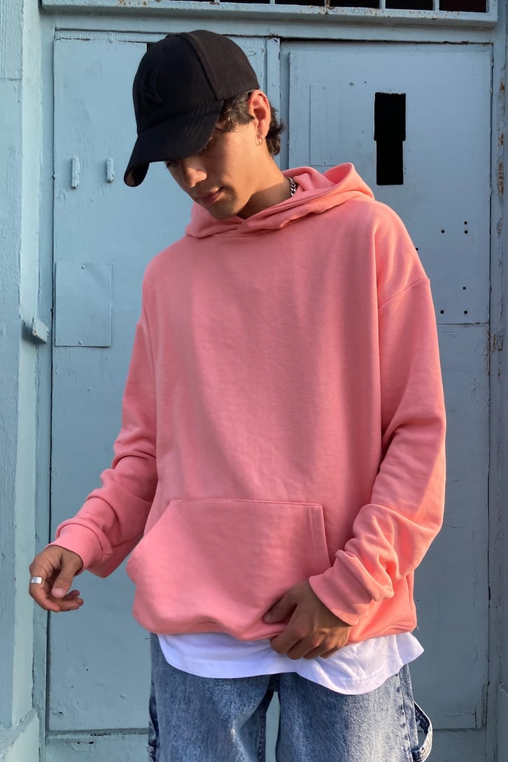 Salmon Pink Basic Hoodie