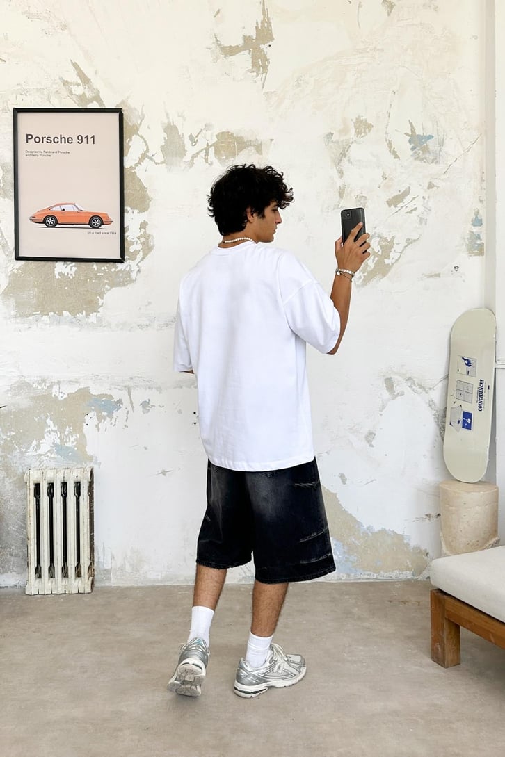 Samurai Nakışlı Oversize Tişört