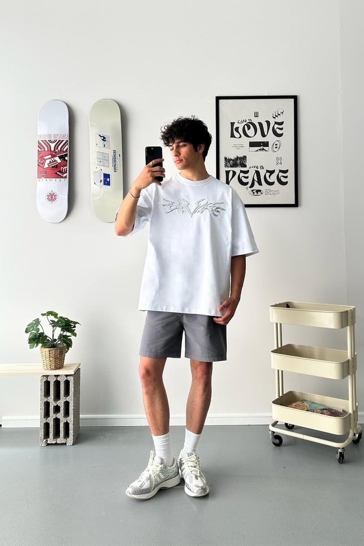 Savage Puff Baskılı Oversize Tişört