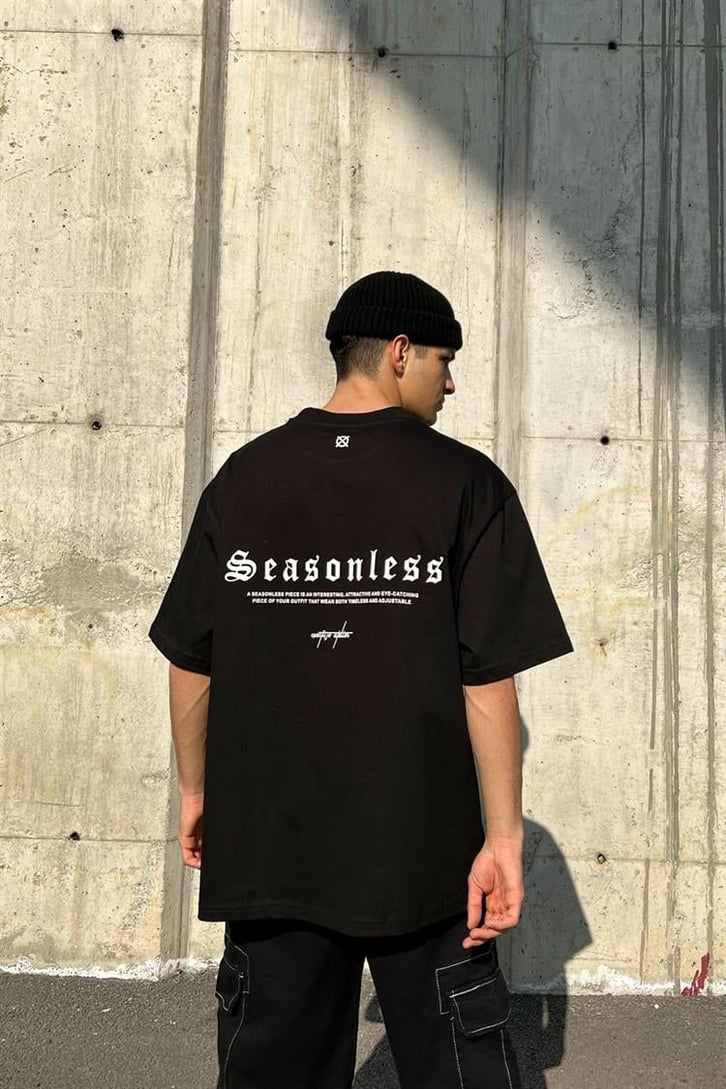 Seasonless Siyah Oversize Tişört