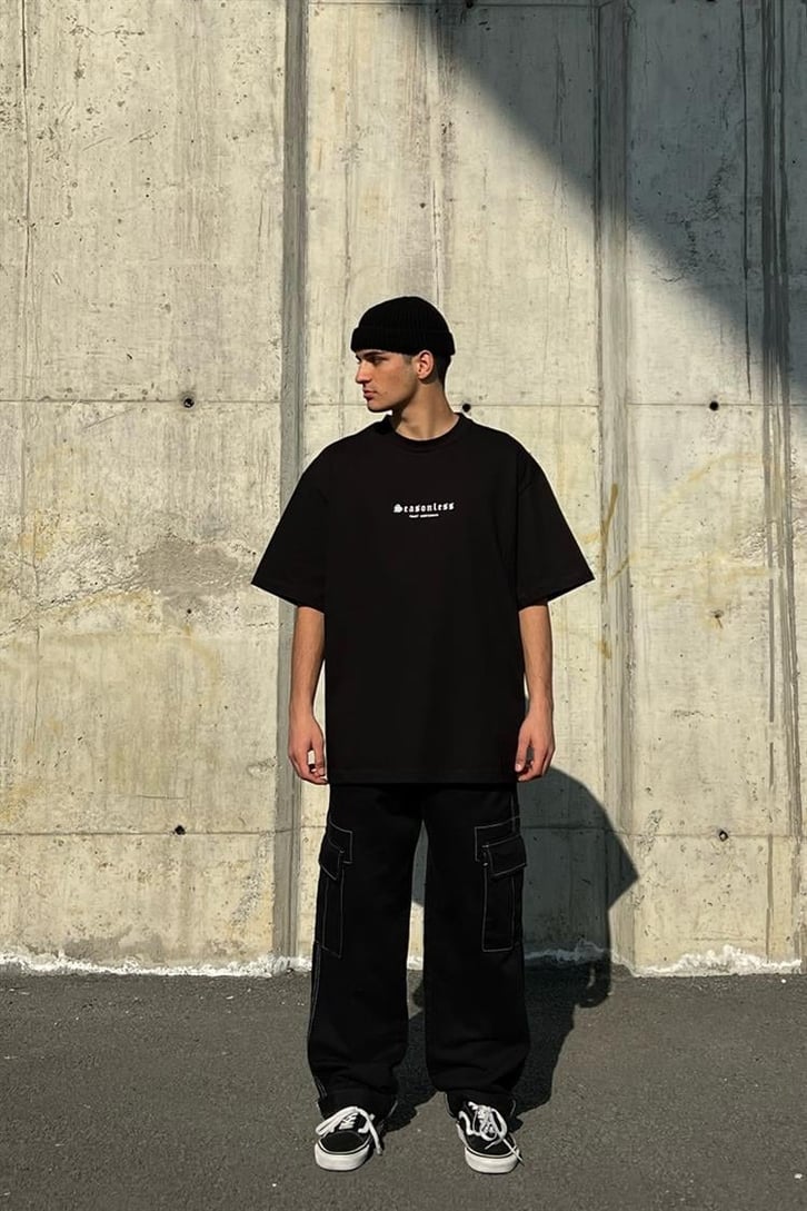 Seasonless Siyah Oversize Tişört