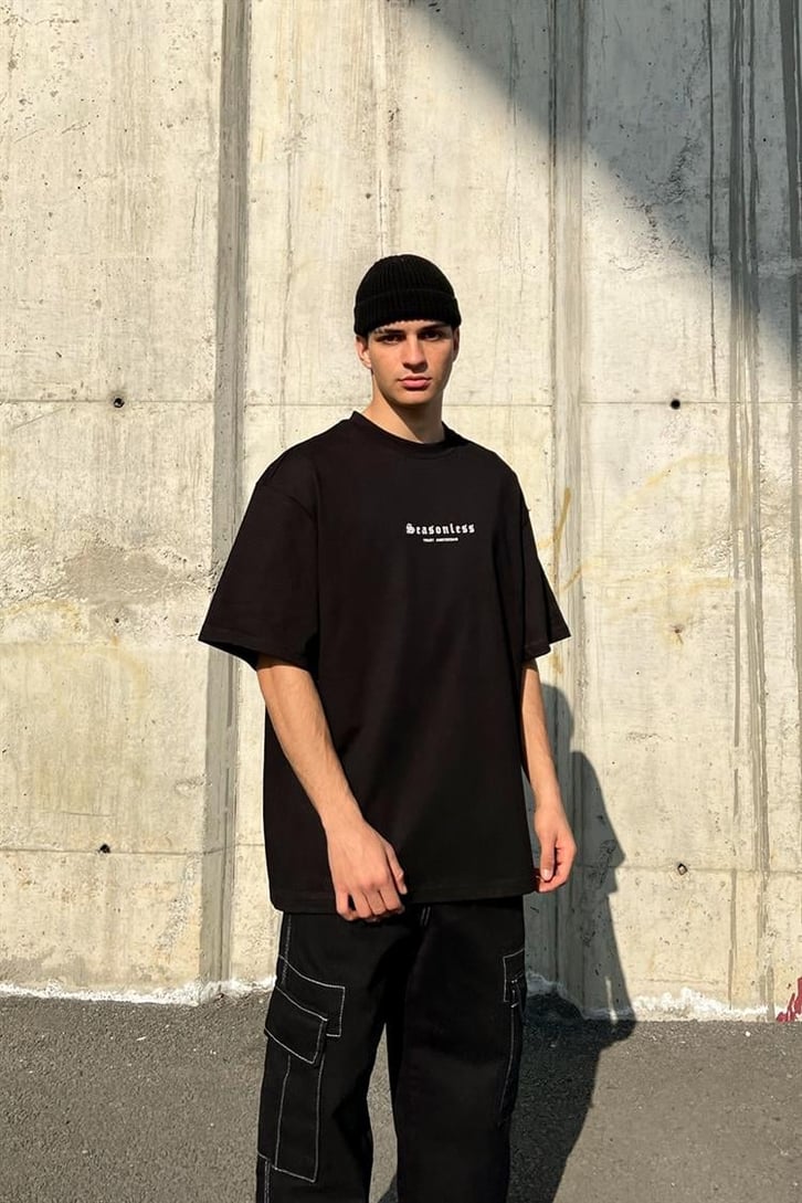 Seasonless Siyah Oversize Tişört