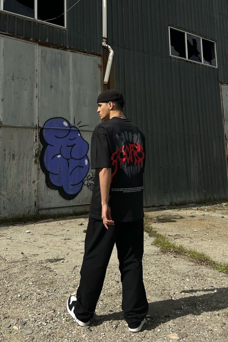 Secret Baskılı Oversize Tshirt