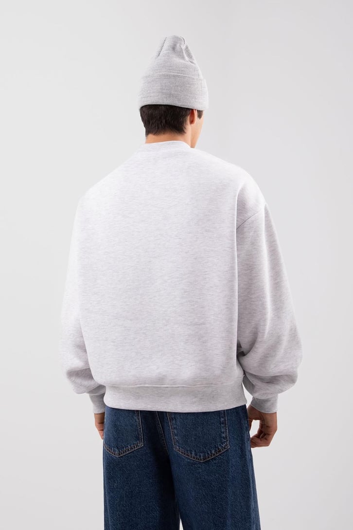 Siberia Marina Print Karmelanj Oversize Sweatshirt