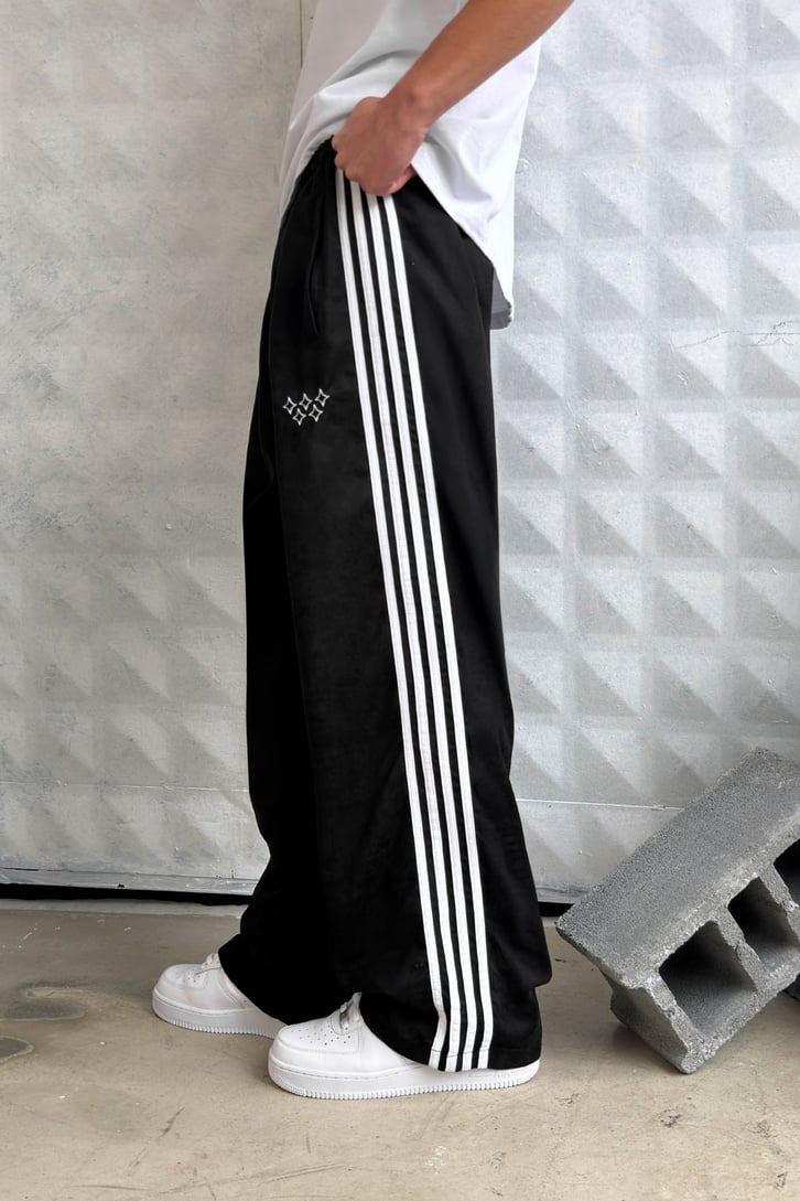 Side Stripe Velour Track Pants