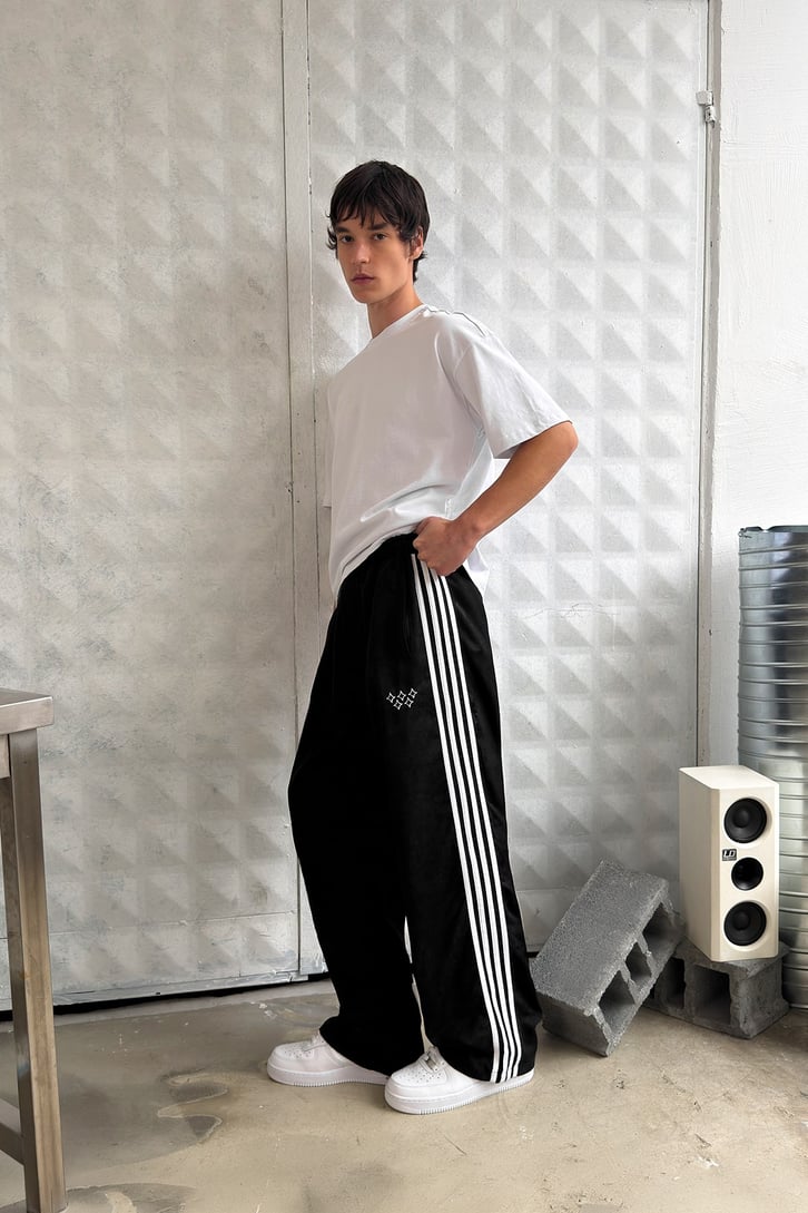 Side Stripe Velour Track Pants