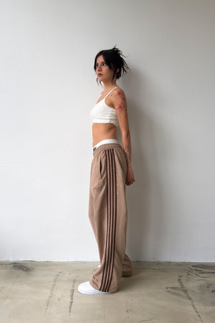 Side Stripe Velour Track Pants