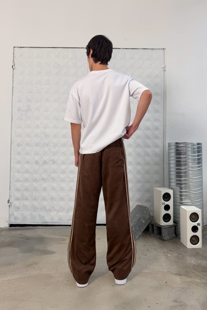 Side Stripe Velour Track Pants