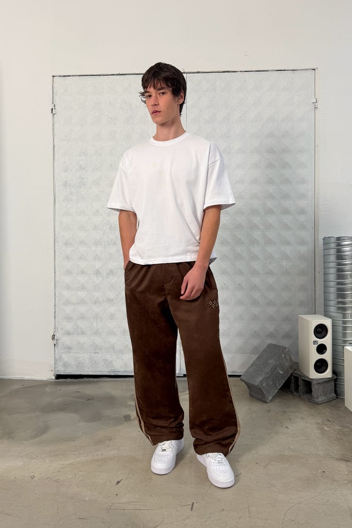Side Stripe Velour Track Pants