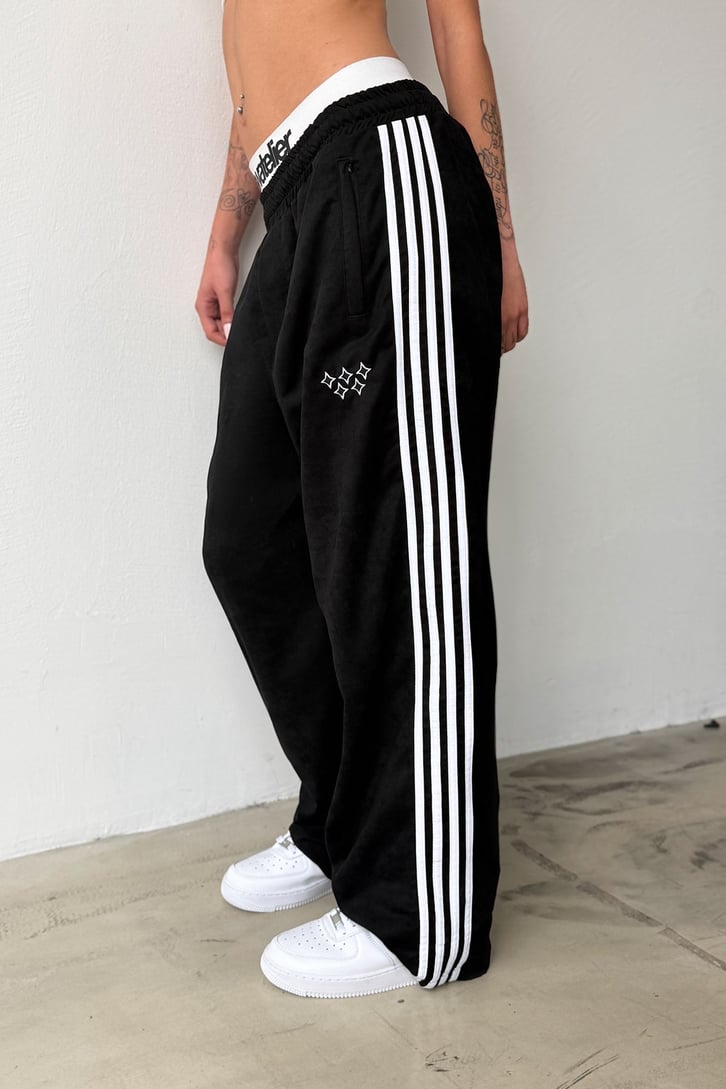 Side Stripe Velour Track Pants