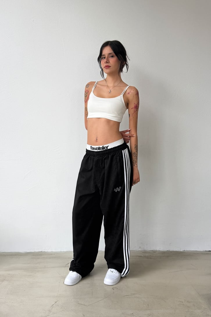 Side Stripe Velour Track Pants
