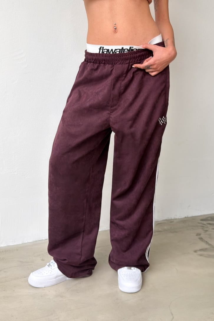 Side Stripe Velour Track Pants