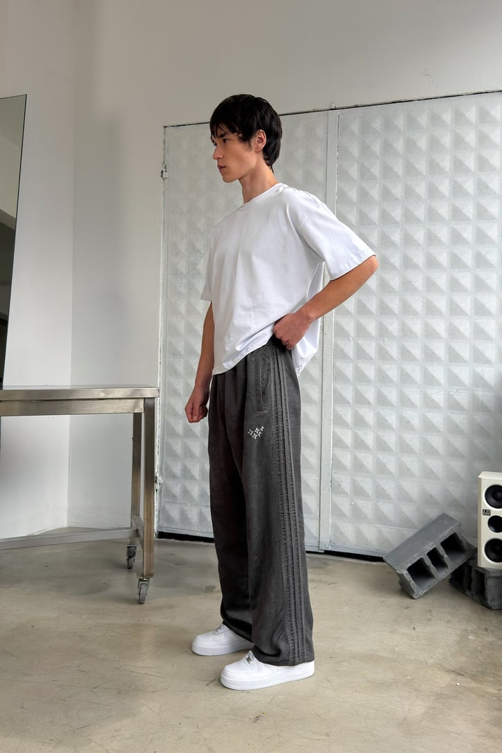 Side Stripe Velour Track Pants
