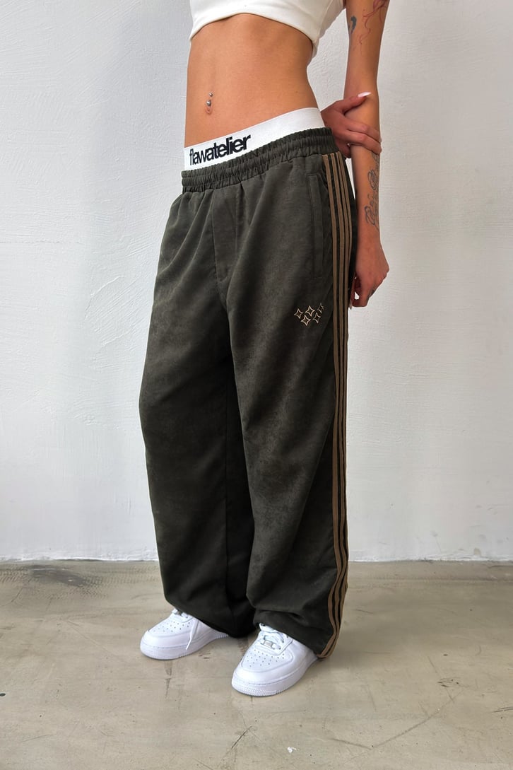 Side Stripe Velour Track Pants