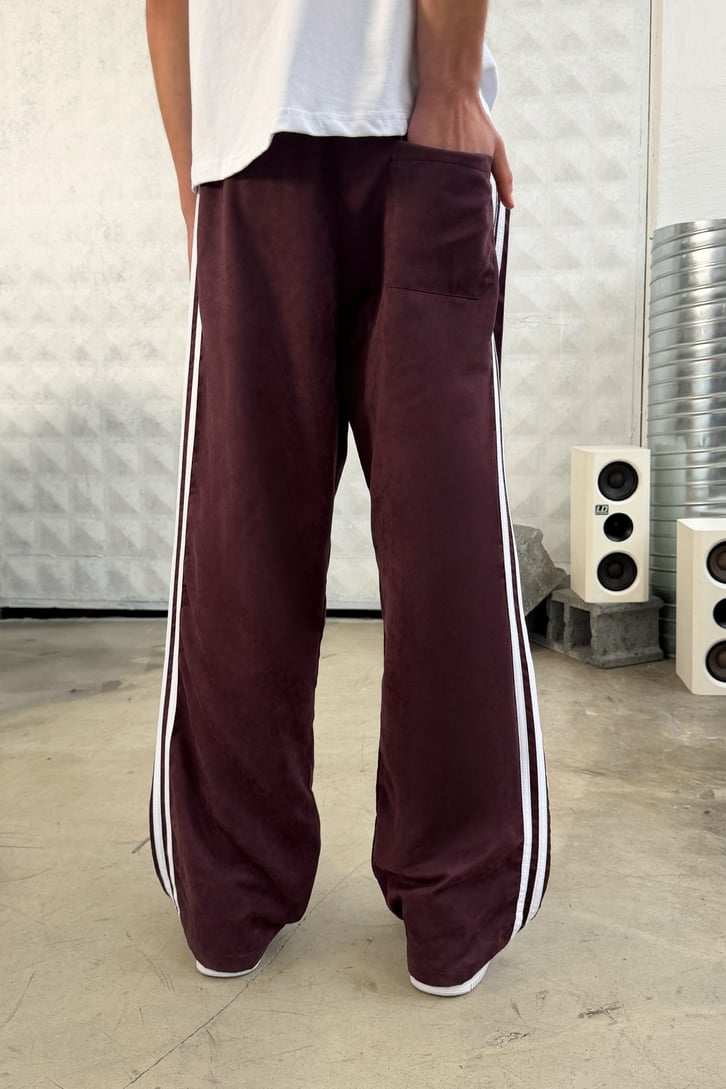 Side Stripe Velour Track Pants