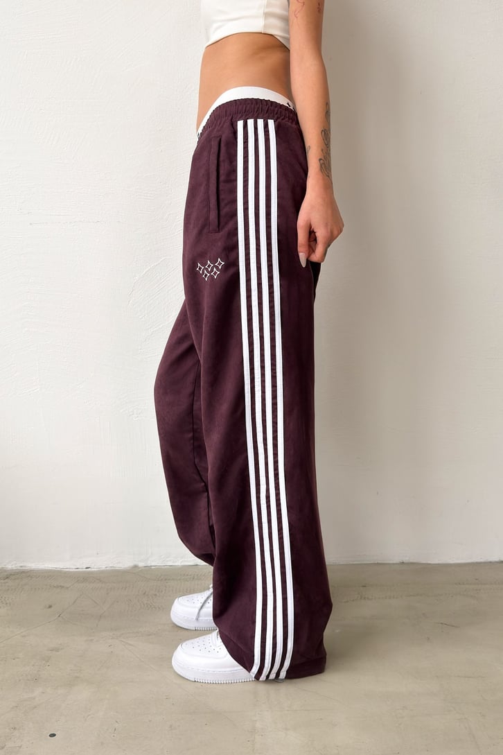 Side Stripe Velour Track Pants
