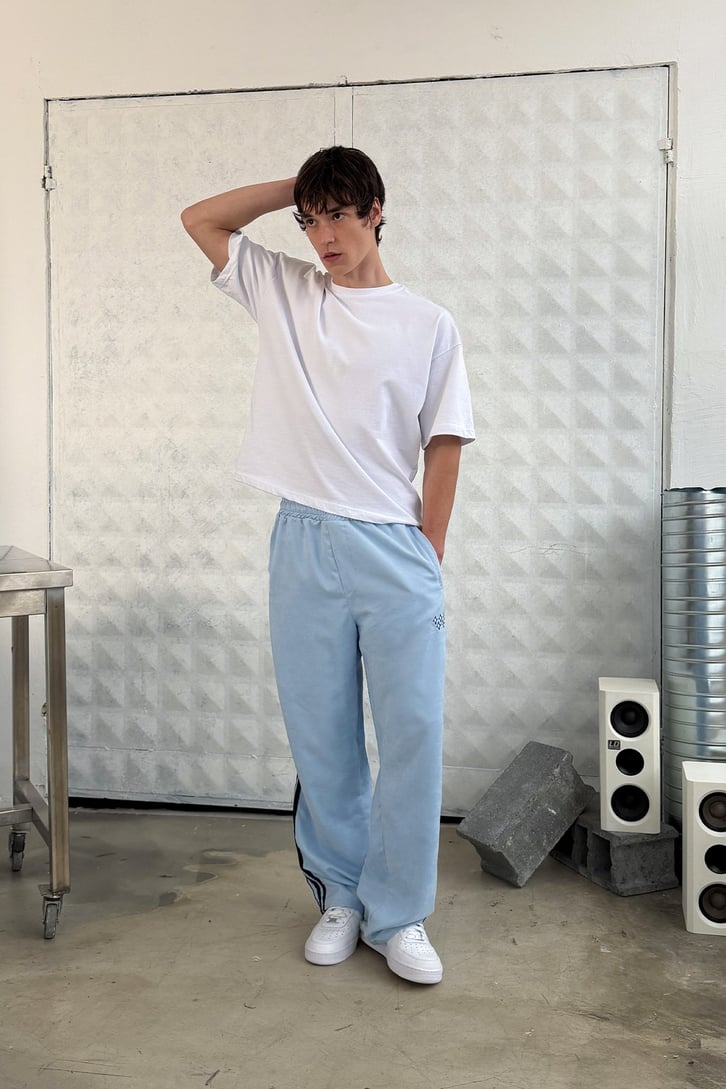 Side Stripe Velour Track Pants