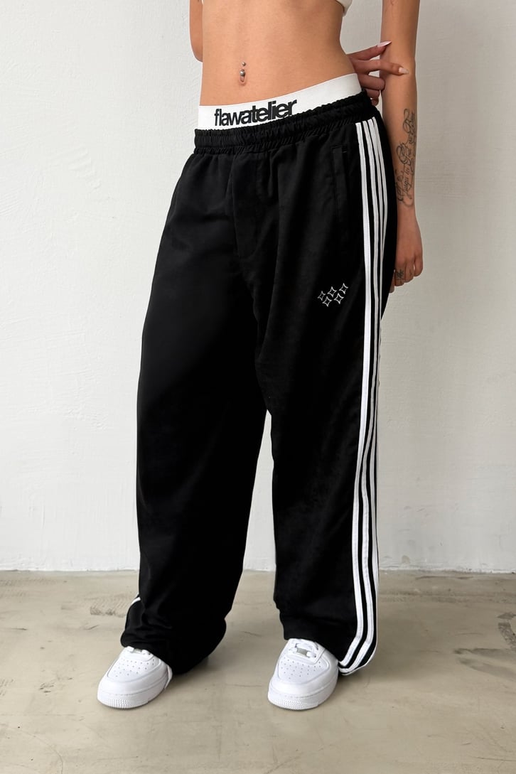 Side Stripe Velour Track Pants