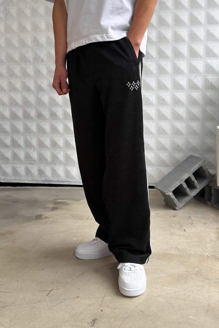 Side Stripe Velour Track Pants