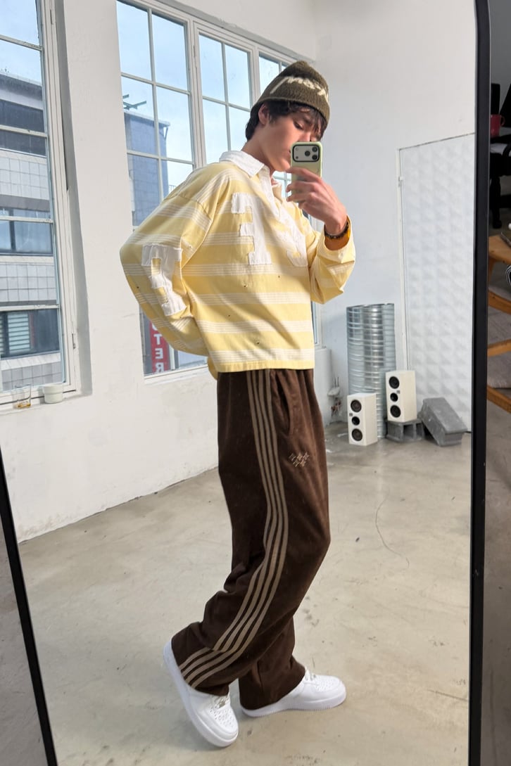 Side Stripe Velour Track Pants