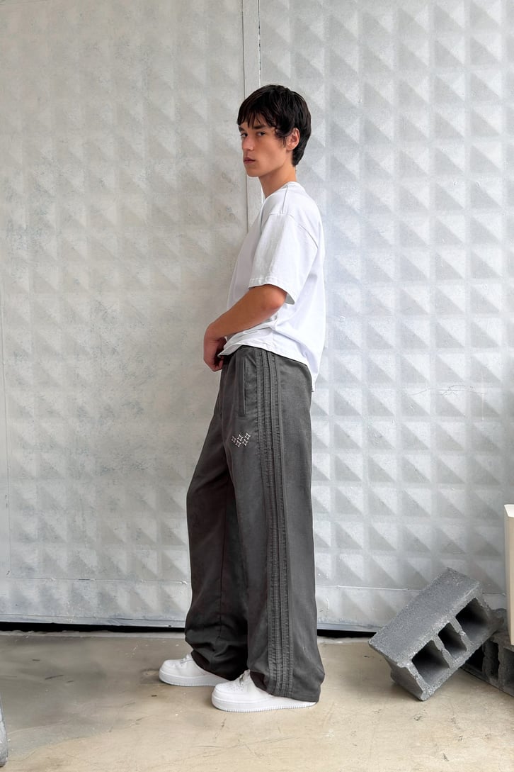 Side Stripe Velour Track Pants