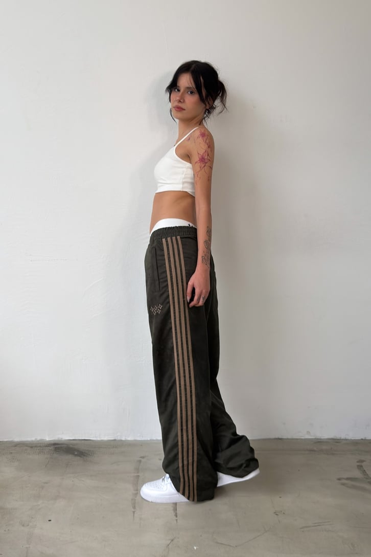 Side Stripe Velour Track Pants
