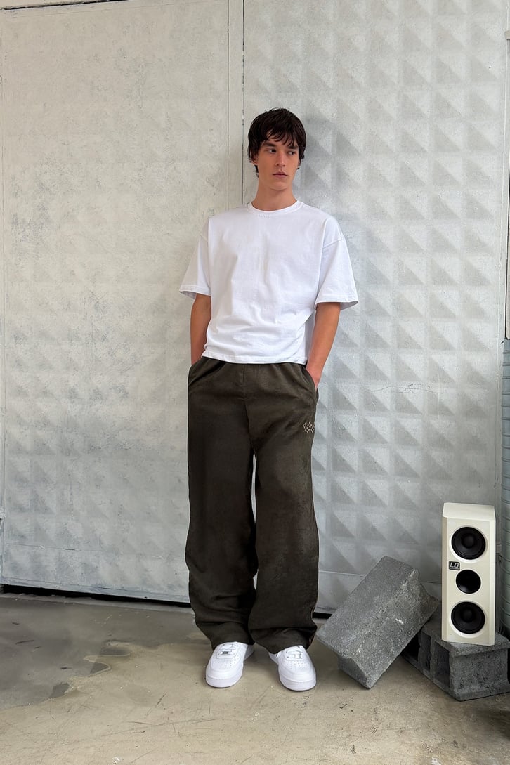 Side Stripe Velour Track Pants